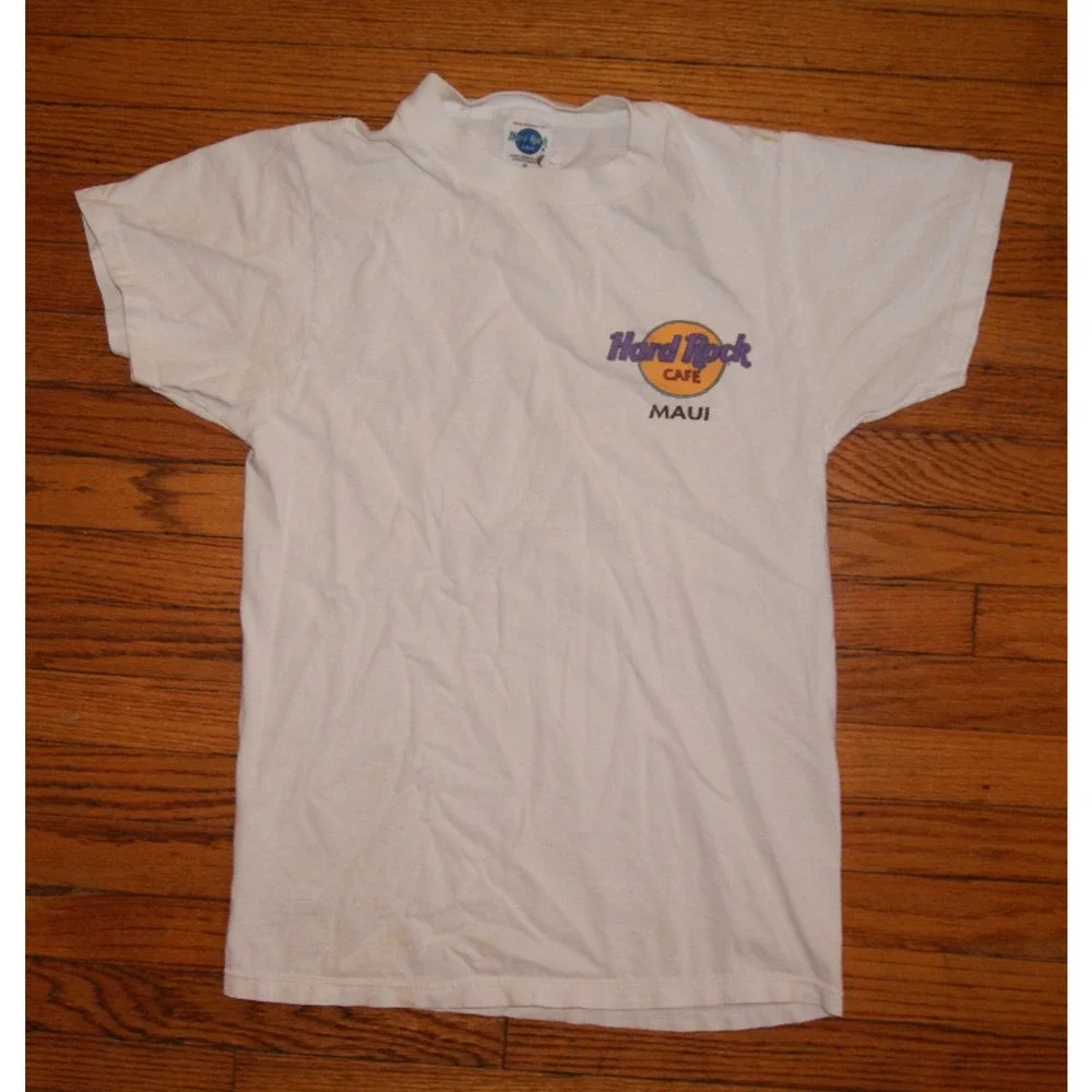 VTG 90s Hawaii Hard Rock Cafe T-Shirt Mens S White Maui Surfboards USA - Picture 4 of 8